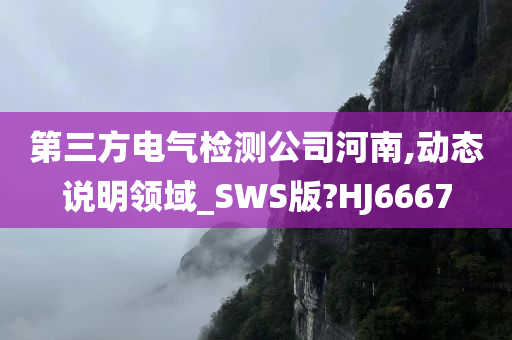 第三方电气检测公司河南,动态说明领域_SWS版?HJ6667