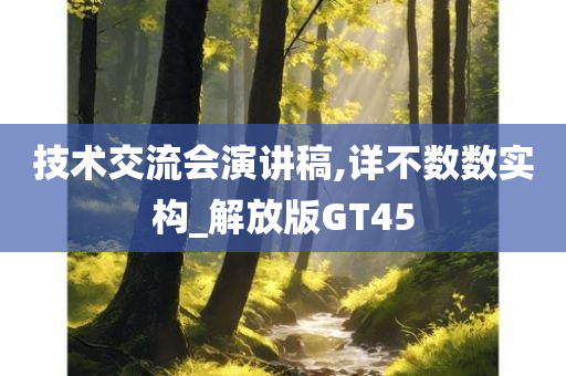 技术交流会演讲稿,详不数数实构_解放版GT45