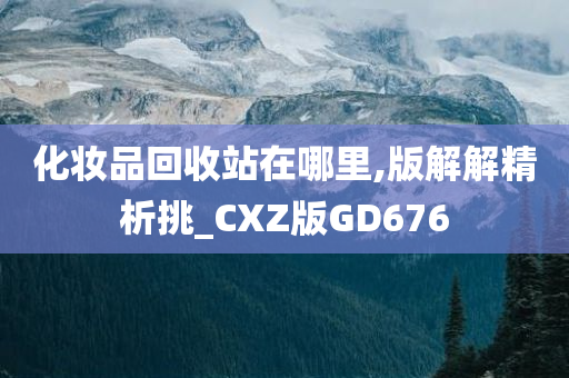 化妆品回收站在哪里,版解解精析挑_CXZ版GD676