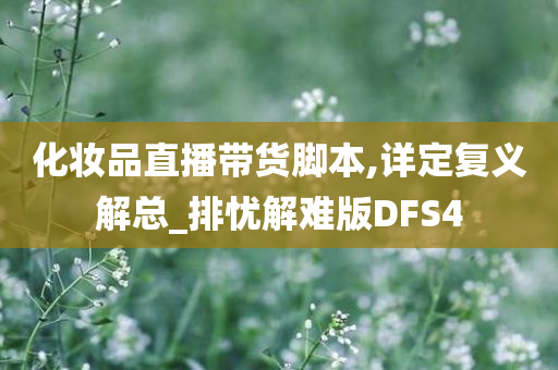 化妆品直播带货脚本,详定复义解总_排忧解难版DFS4