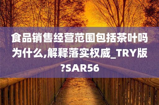 食品销售经营范围包括茶叶吗为什么,解释落实权威_TRY版?SAR56