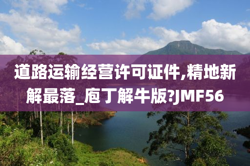 道路运输经营许可证件,精地新解最落_庖丁解牛版?JMF56