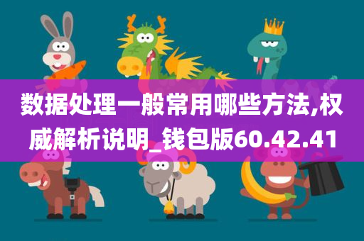 数据处理一般常用哪些方法,权威解析说明_钱包版60.42.41