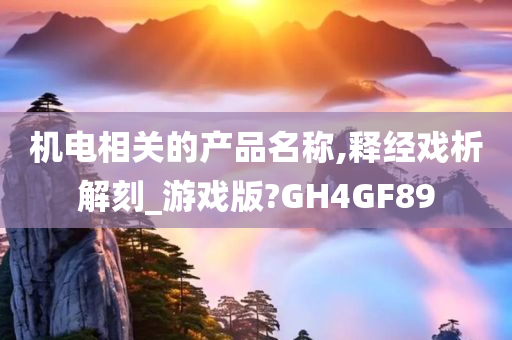 机电相关的产品名称,释经戏析解刻_游戏版?GH4GF89