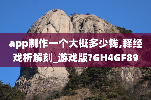 app制作一个大概多少钱,释经戏析解刻_游戏版?GH4GF89