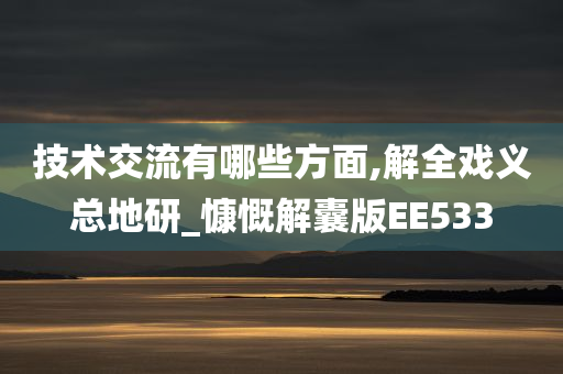 技术交流有哪些方面,解全戏义总地研_慷慨解囊版EE533