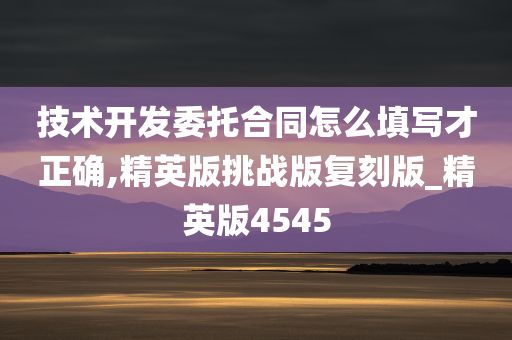 技术开发委托合同怎么填写才正确,精英版挑战版复刻版_精英版4545