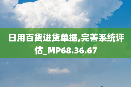 日用百货进货单据,完善系统评估_MP68.36.67