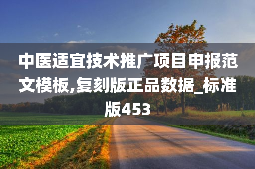 中医适宜技术推广项目申报范文模板,复刻版正品数据_标准版453