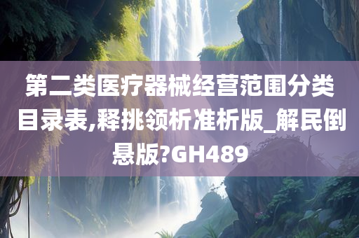 第二类医疗器械经营范围分类目录表,释挑领析准析版_解民倒悬版?GH489