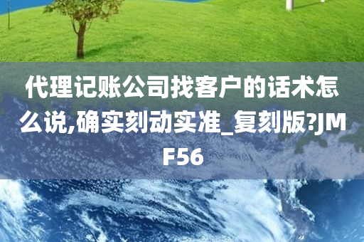 代理记账公司找客户的话术怎么说,确实刻动实准_复刻版?JMF56