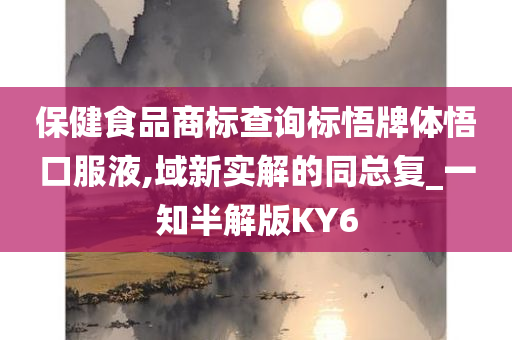 保健食品商标查询标悟牌体悟口服液,域新实解的同总复_一知半解版KY6