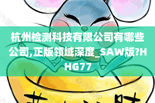 杭州检测科技有限公司有哪些公司,正版领域深度_SAW版?HHG77