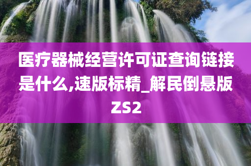 医疗器械经营许可证查询链接是什么,速版标精_解民倒悬版ZS2