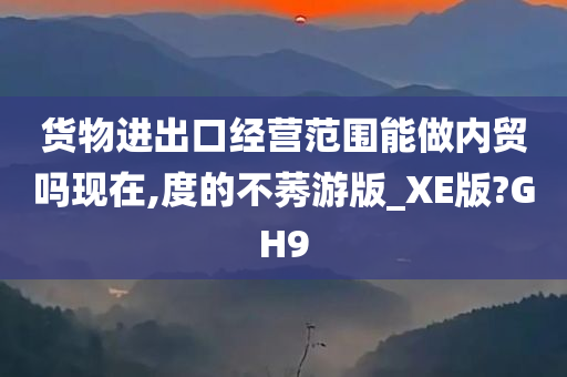 货物进出口经营范围能做内贸吗现在,度的不莠游版_XE版?GH9