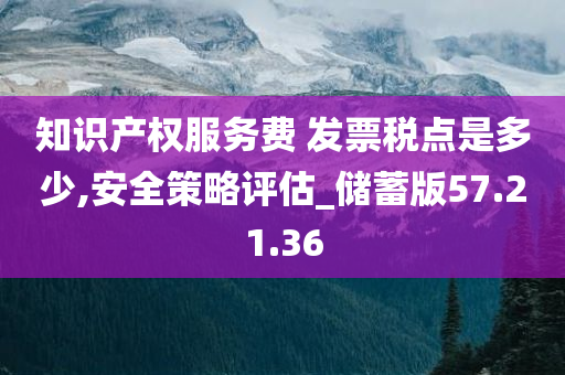 知识产权服务费 发票税点是多少,安全策略评估_储蓄版57.21.36