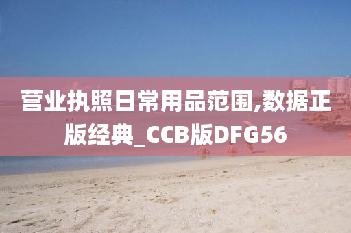 营业执照日常用品范围,数据正版经典_CCB版DFG56