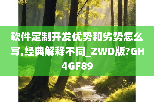 软件定制开发优势和劣势怎么写,经典解释不同_ZWD版?GH4GF89