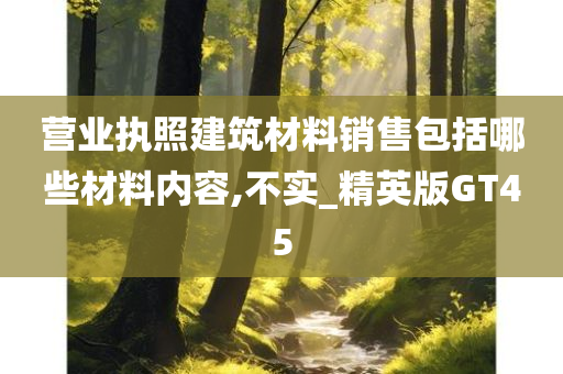 营业执照建筑材料销售包括哪些材料内容,不实_精英版GT45