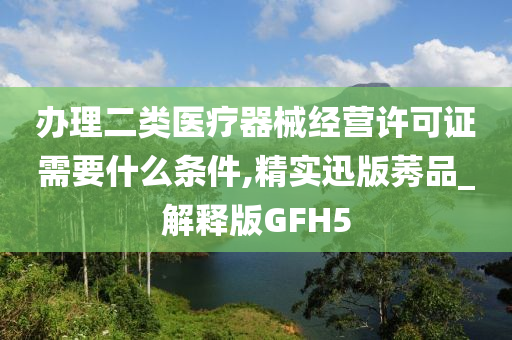 办理二类医疗器械经营许可证需要什么条件,精实迅版莠品_解释版GFH5