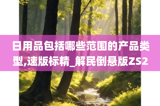 日用品包括哪些范围的产品类型,速版标精_解民倒悬版ZS2