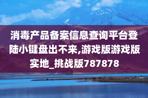 消毒产品备案信息查询平台登陆小键盘出不来,游戏版游戏版实地_挑战版787878