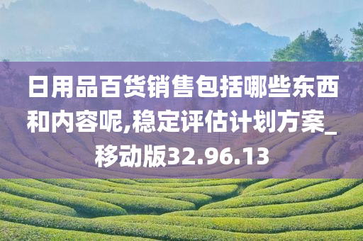 日用品百货销售包括哪些东西和内容呢,稳定评估计划方案_移动版32.96.13