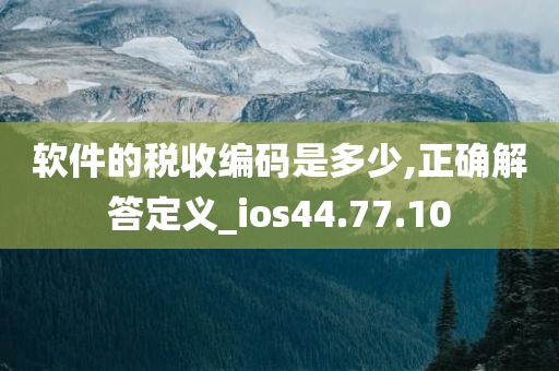 软件的税收编码是多少,正确解答定义_ios44.77.10