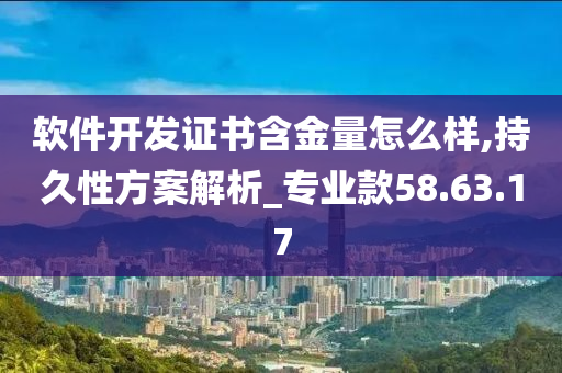 软件开发证书含金量怎么样,持久性方案解析_专业款58.63.17