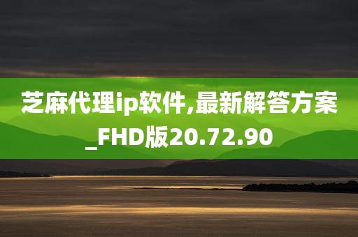 芝麻代理ip软件,最新解答方案_FHD版20.72.90