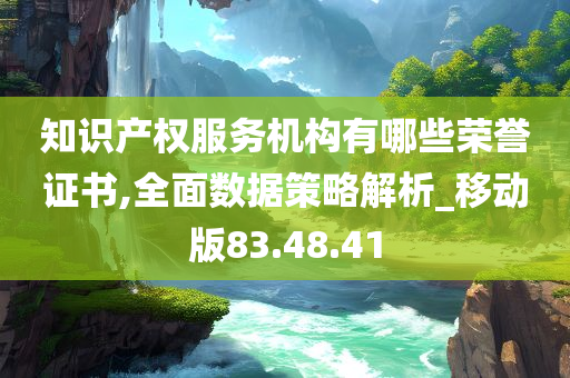 知识产权服务机构有哪些荣誉证书,全面数据策略解析_移动版83.48.41