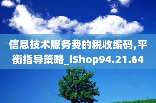 信息技术服务费的税收编码,平衡指导策略_iShop94.21.64