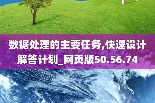 数据处理的主要任务,快速设计解答计划_网页版50.56.74