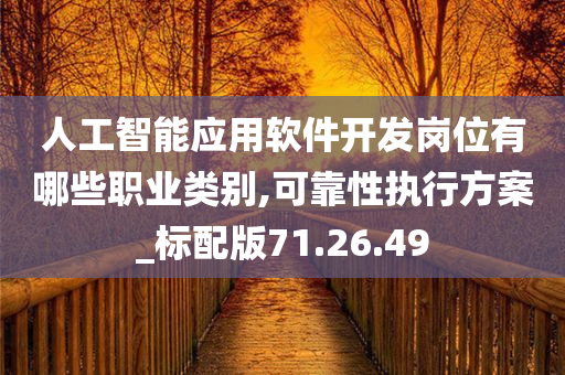 人工智能应用软件开发岗位有哪些职业类别,可靠性执行方案_标配版71.26.49