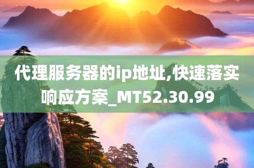 代理服务器的ip地址,快速落实响应方案_MT52.30.99