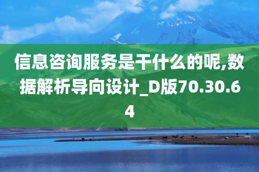 信息咨询服务是干什么的呢,数据解析导向设计_D版70.30.64