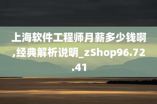 上海软件工程师月薪多少钱啊,经典解析说明_zShop96.72.41