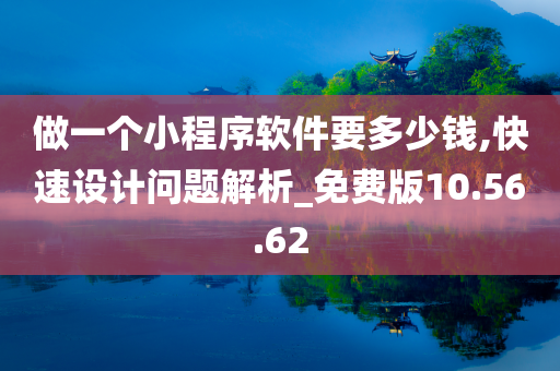 做一个小程序软件要多少钱,快速设计问题解析_免费版10.56.62