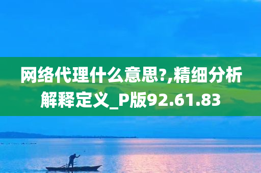 网络代理什么意思?,精细分析解释定义_P版92.61.83