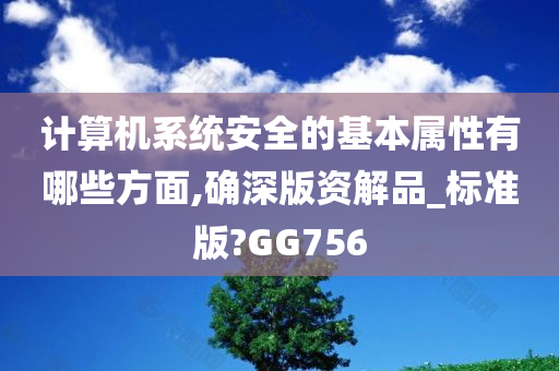 计算机系统安全的基本属性有哪些方面,确深版资解品_标准版?GG756