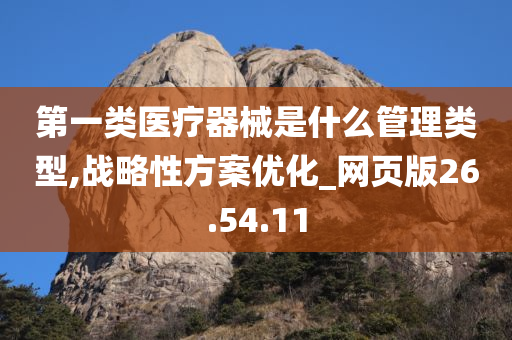 第一类医疗器械是什么管理类型,战略性方案优化_网页版26.54.11