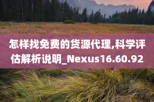 怎样找免费的货源代理,科学评估解析说明_Nexus16.60.92