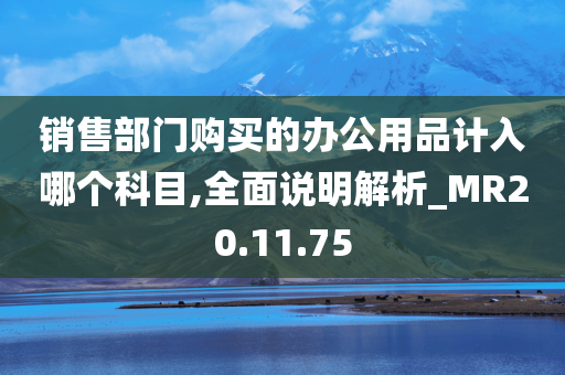 销售部门购买的办公用品计入哪个科目,全面说明解析_MR20.11.75