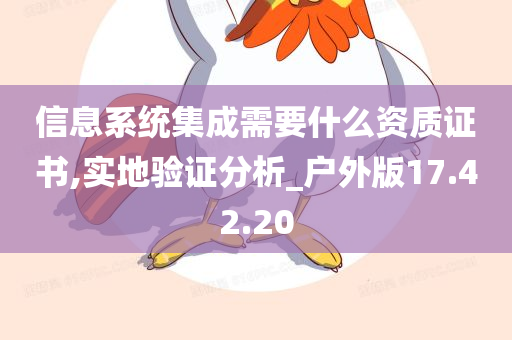 信息系统集成需要什么资质证书,实地验证分析_户外版17.42.20