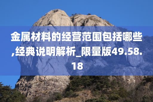 金属材料的经营范围包括哪些,经典说明解析_限量版49.58.18