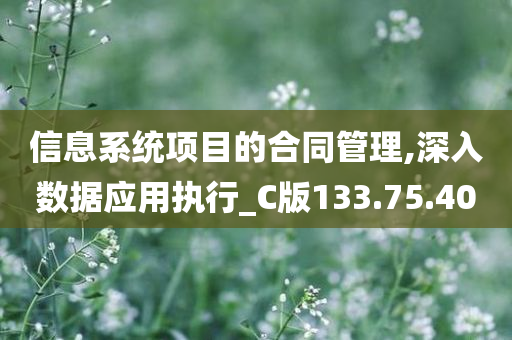 信息系统项目的合同管理,深入数据应用执行_C版133.75.40