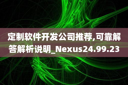 定制软件开发公司推荐,可靠解答解析说明_Nexus24.99.23