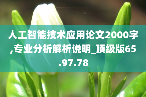 人工智能技术应用论文2000字,专业分析解析说明_顶级版65.97.78