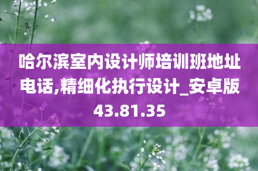 哈尔滨室内设计师培训班地址电话,精细化执行设计_安卓版43.81.35