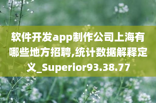 软件开发app制作公司上海有哪些地方招聘,统计数据解释定义_Superior93.38.77